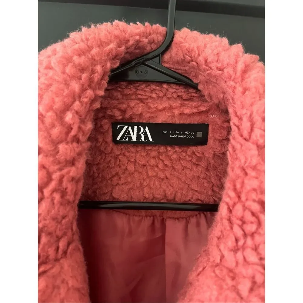 Zara Rust Teddy Coat - Picture 5 of 8